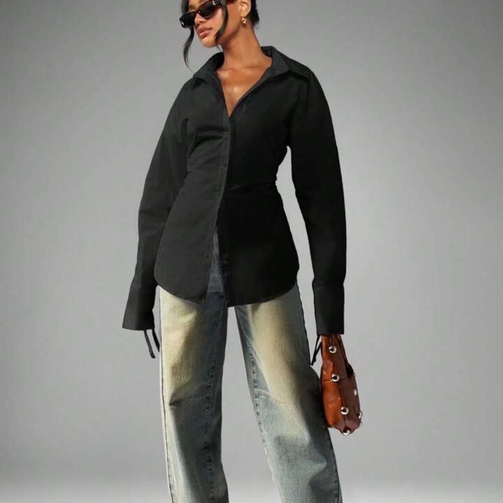Elegant Black Button Down Shirt for Women